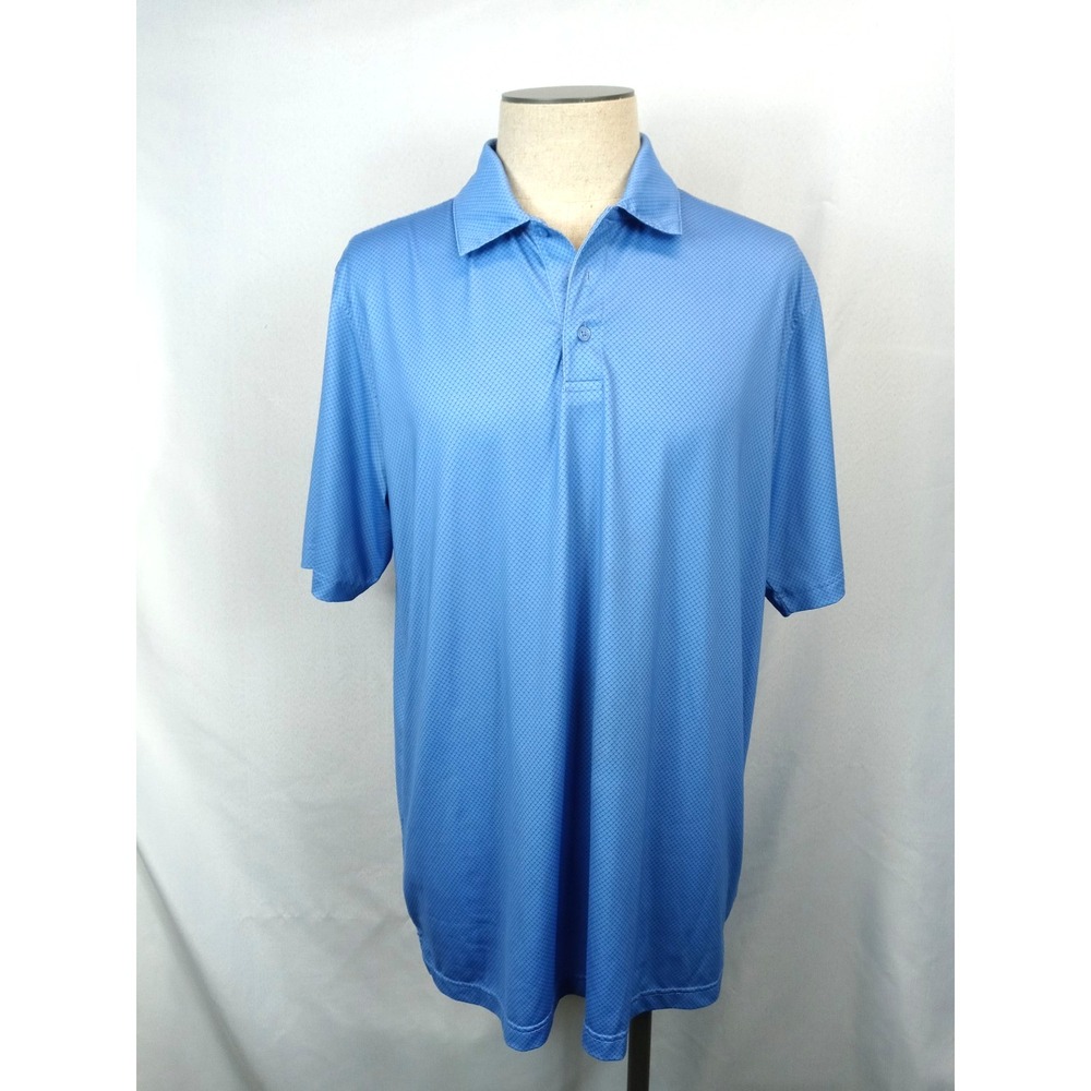 Cypress Club Polo Shirt‎ Mens XL Blue Textured Golf Performance Short Sleeve